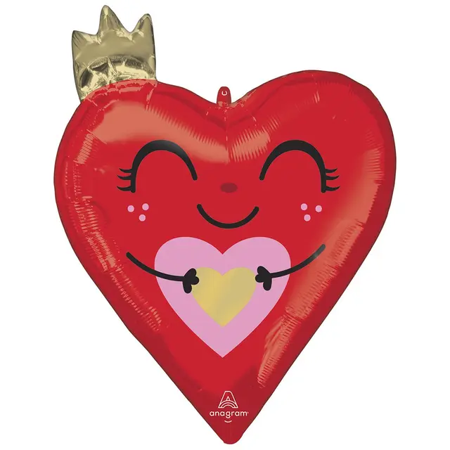 Фольгована фігура велика серце с короною Anagram