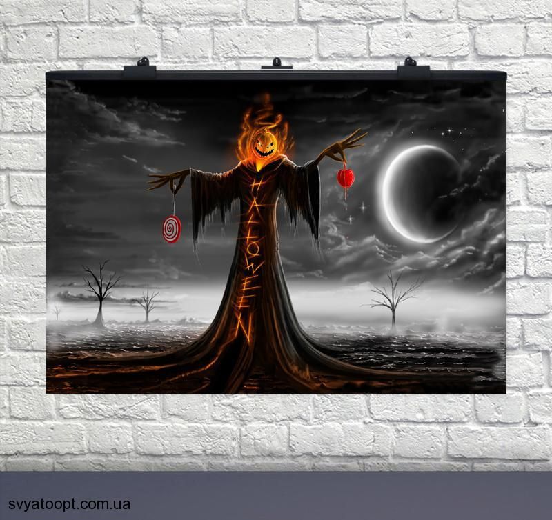 Плакат на день рождения Halloween темная ночь (75х120 см)