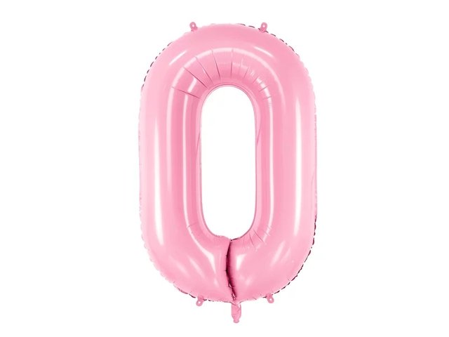 Фольгированная цифра 0 Розовая Partydeco