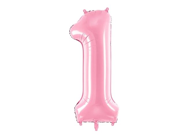 Фольгированная цифра 1 Розовая Partydeco