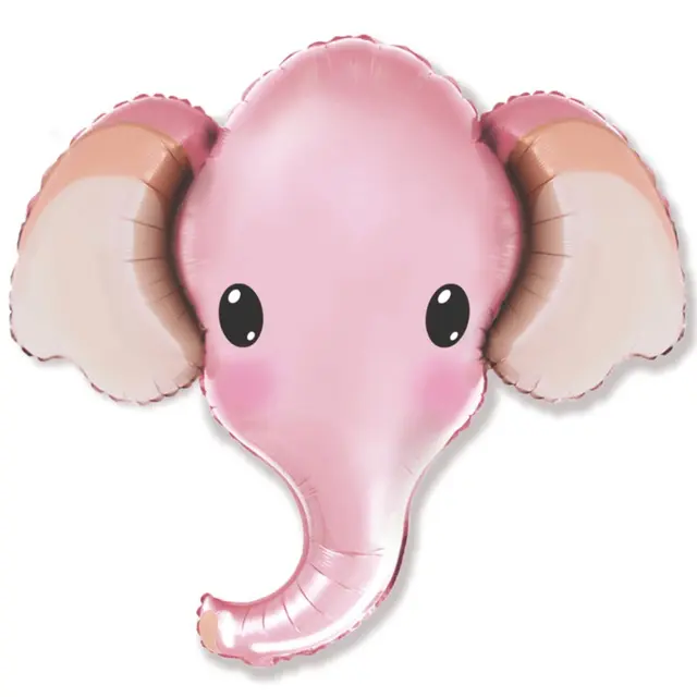 Фольгированная фигура большая Слоник розовый голова Flexmetal (в Инд. уп.)
