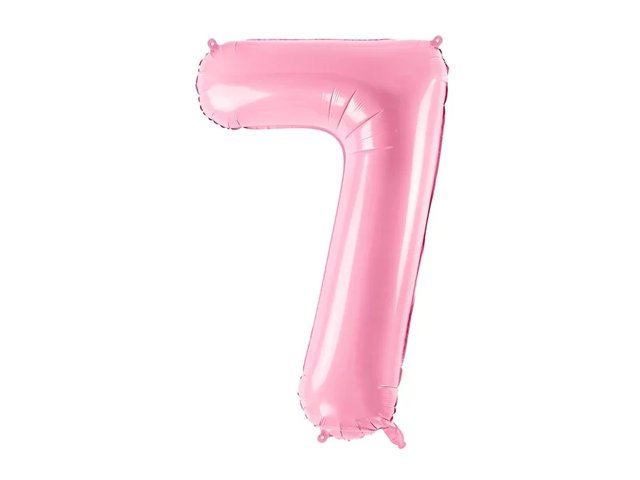Фольгированная цифра 7 Розовая Partydeco