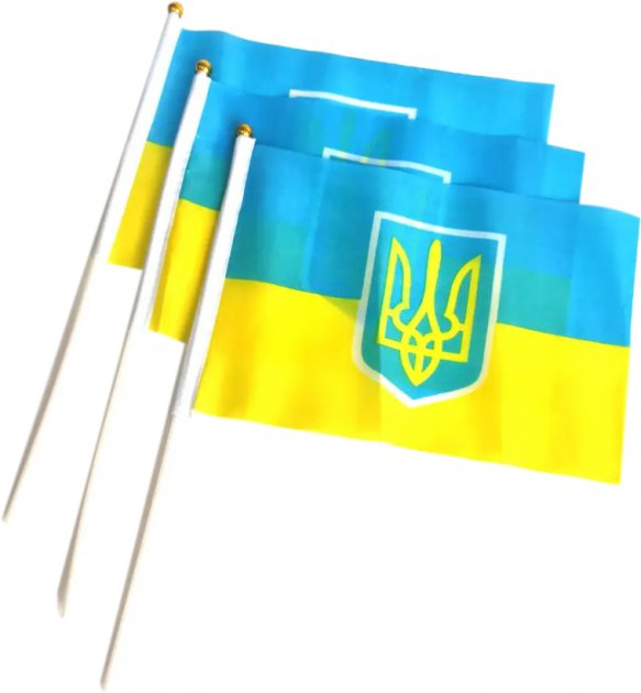 Флаг Украины с гербом (на палочке 20*14 см)