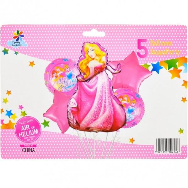 Набір кульок фольгованих Принцеси 5 шт (Китай) (в індив. упаковці)