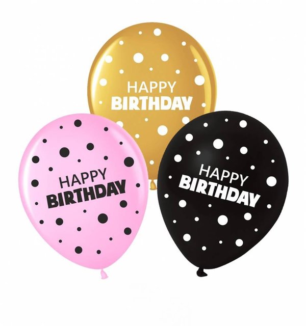Кулі ТМ Sharoff 12 " Горошок Happy Birthday (50 шт)