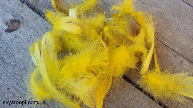 Декоративные перья Желтые