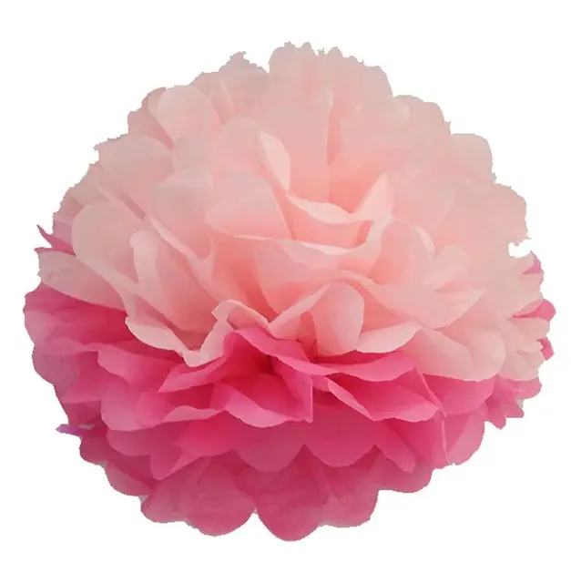 Помпон двухцветный розово-светло-розовый 25 см