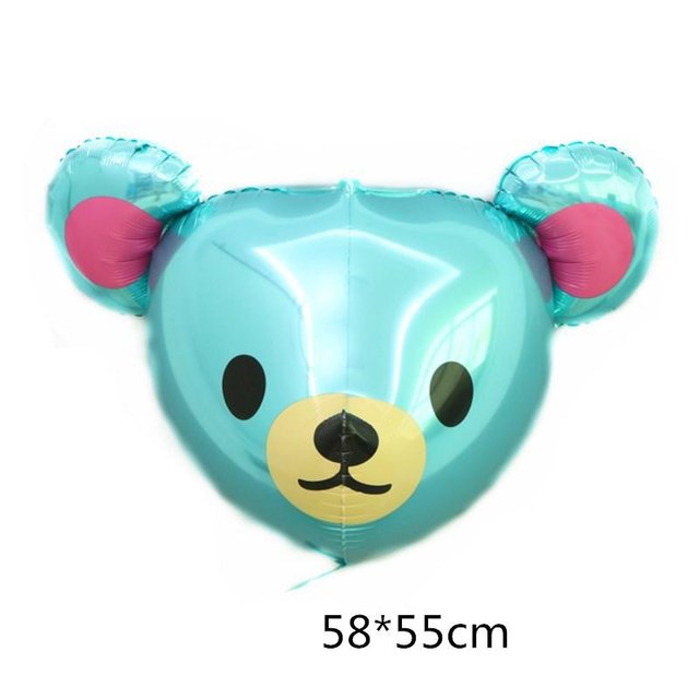 Фольгированная фигура 4D Голова мишки (Голубая) (Китай) (в инд. упаковке)