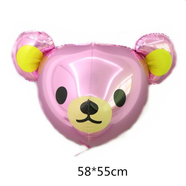 Фольгована фігура 4D Голова ведмедя (Рожева) (Китай) (в індив. упаковці)
