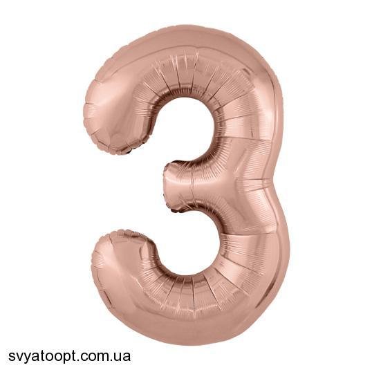 Фольга Slim розовое золото цифра 3 (Агура 40")