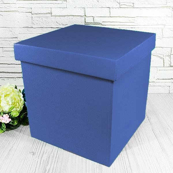 Подарочная коробка двусторонний картон "Синяя" (30х30х30)