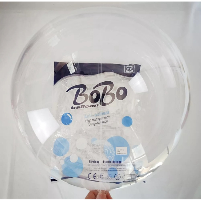 Куля Bubbles сфера 18" прозора (синє пакування)