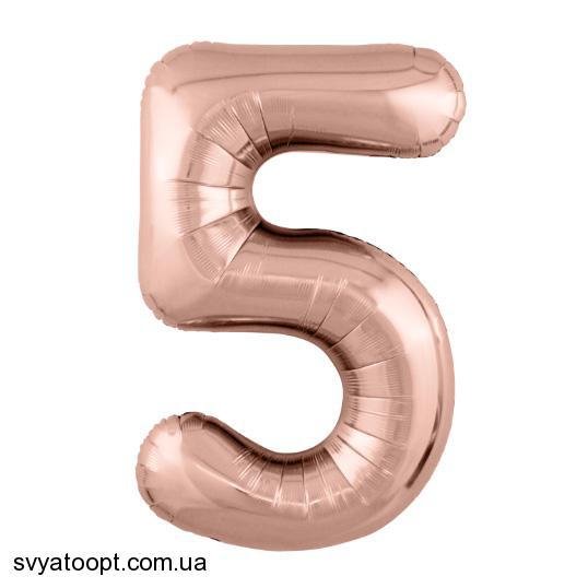 Фольга Slim рожеве золото цифра 5 (Агура 40")