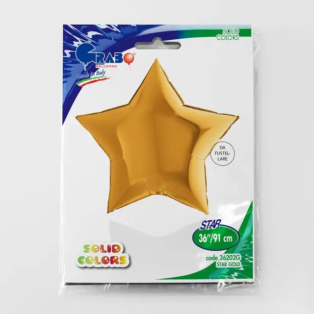 Фольга Звезда 36" Золото в Инд. упаковке (Grabo)