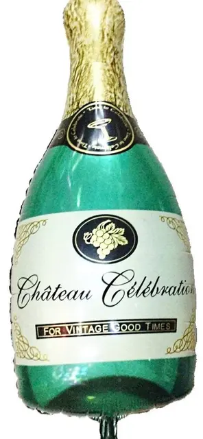 Фольгированная фигура большая Бутылка Шампанского в инд. уп. (Китай)