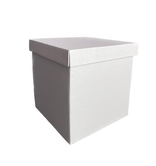 Подарункова коробка двосторонній картон "Біла" (25х25х25)