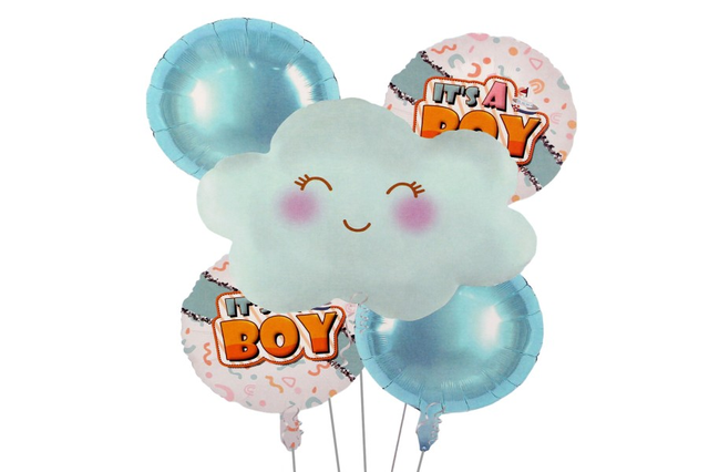 Набір кульок фольгованих "Блакитна хмаринка it`s a boy" 5шт. (Китай) (в індив. упаковці)