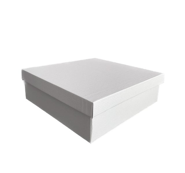 Подарункова коробка двосторонній картон "Біла" (25х25х9)