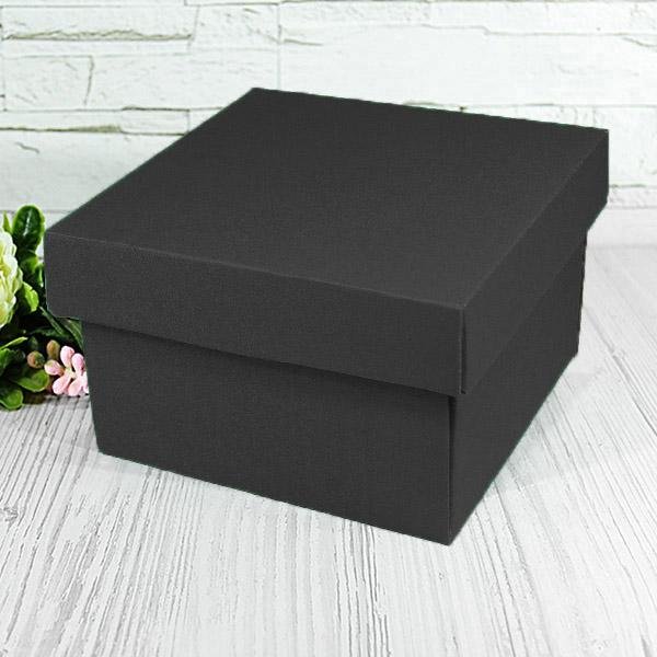 Подарочная коробка двусторонний картон "Черная" (15х15х9)
