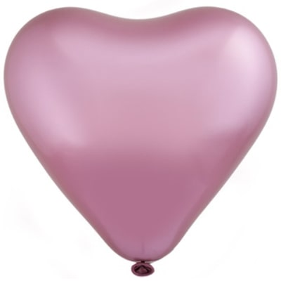 Кулька-серце Everts 12" - 30см Хром Сатин Темно-рожевий (1 штука)