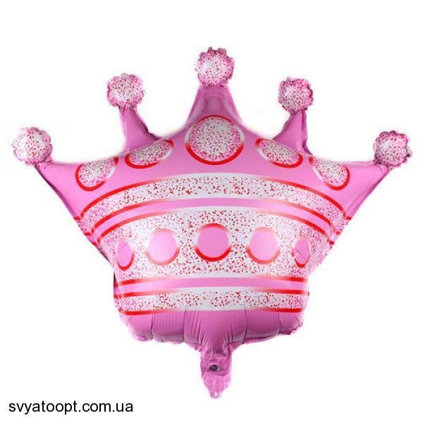 Фольгована фігура Корона - рожева (Китай) (в індив. упаковці)