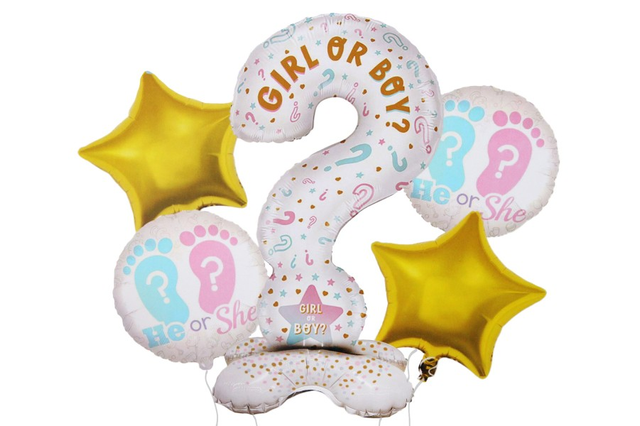 Набір кульок фольгованих "Гендерні хлопчик/дівчинка" 5шт. (Китай) (в індив. упаковці)