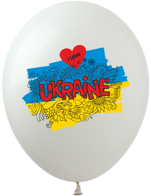 Шары ТМ Show (1 ст.) 12" (I Love You Ukraine) (100 шт.)