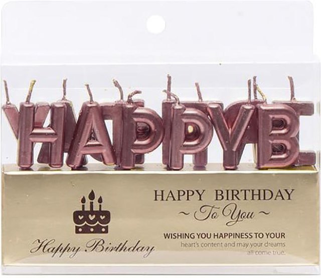 Набор свечей для торта буквы "Happy Birthday Розовые"