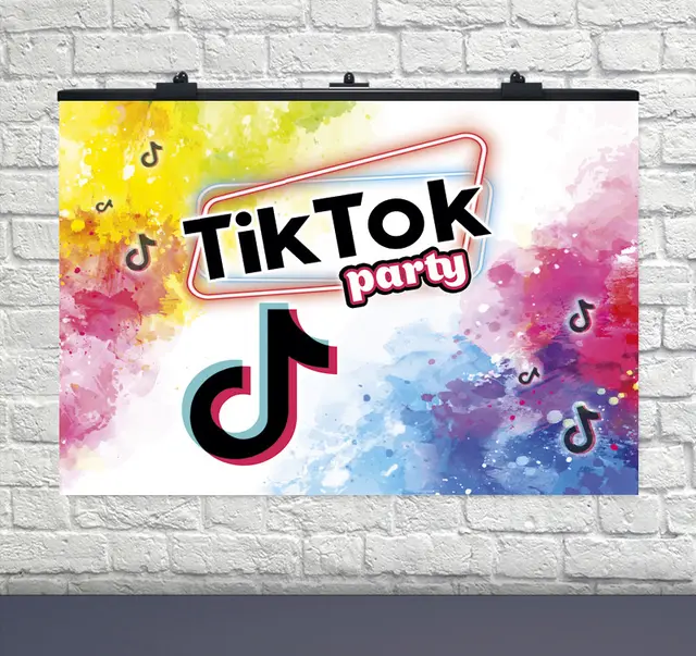 Плакат в день рождения TikTok party англ. (75х120 см)