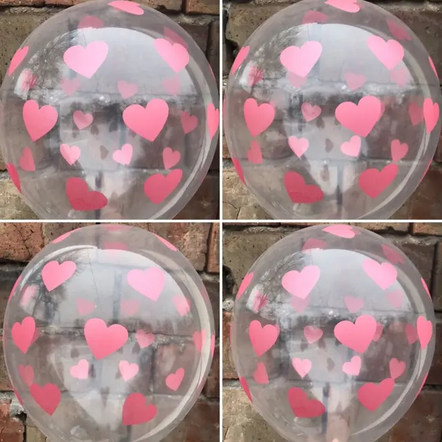 Кулі Прошар 12" (Серця рожеві кристал) (100 шт)