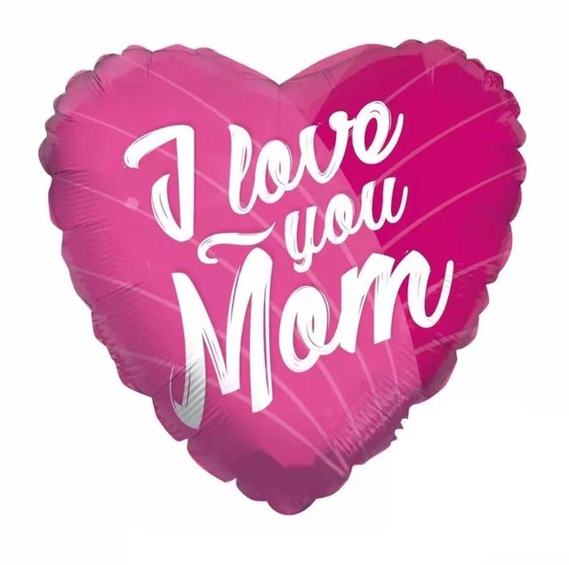 Фольгированное сердце "I Love you Mom" 18" (45см)