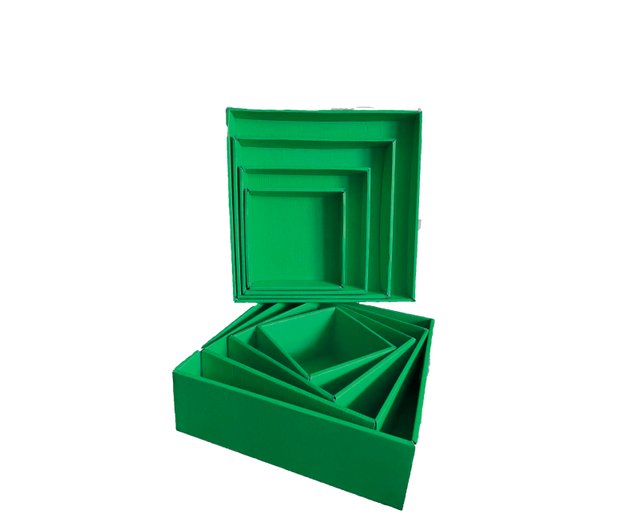 Набір подарункових коробок "Зелені" (4 шт.) двосторонній картон (h-9)