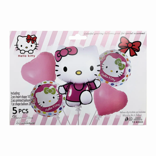 Набір кульок фольгованих Hello Kitty 5 шт (Китай) (в індив. упаковці)