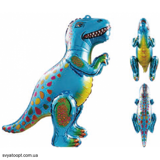 Фольгированная фигура Динозавр составной Голубой (Китай) (в инд. упаковке)