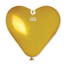Шары-сердца Gemar 6" CR6/39 (Металлик золото) (100 шт)