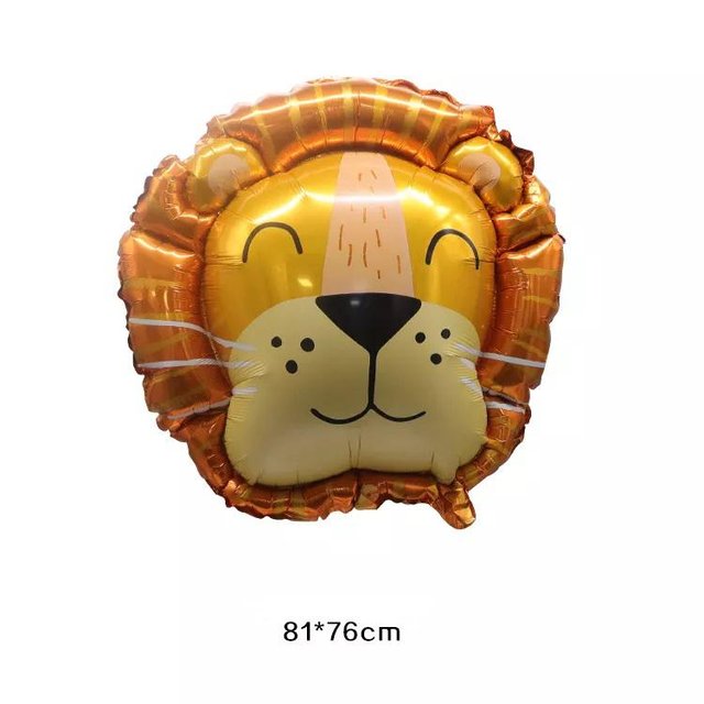 Фольгированная фигура "Голова льва оранжевая в инд. уп."