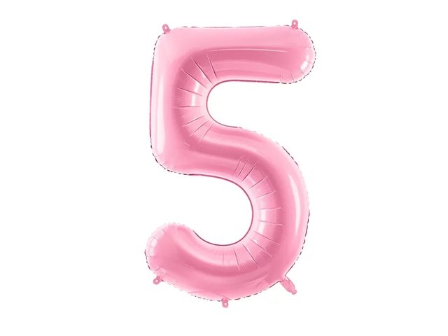 Фольгированная цифра 5 Розовая Partydeco