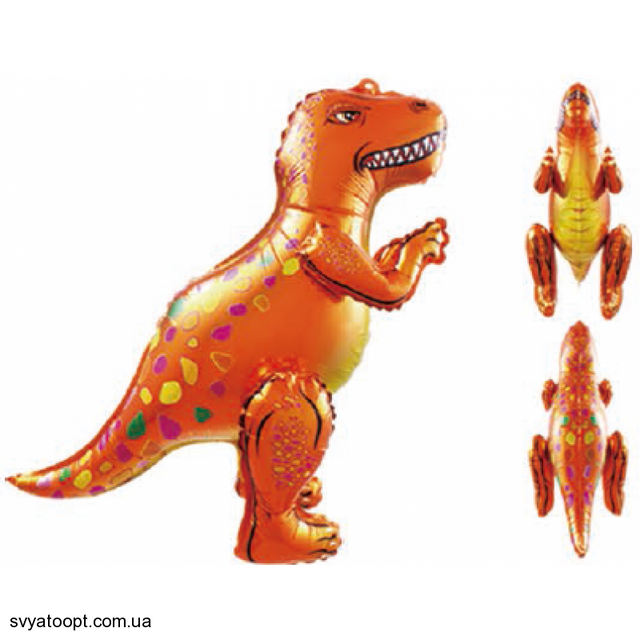 Фольгированная фигура Динозавр составной оранжевый (Китай) (в инд. упаковке)