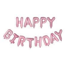 Фольгована фігура літери "Happy birthday" Набір букв (рожеві 40 см)