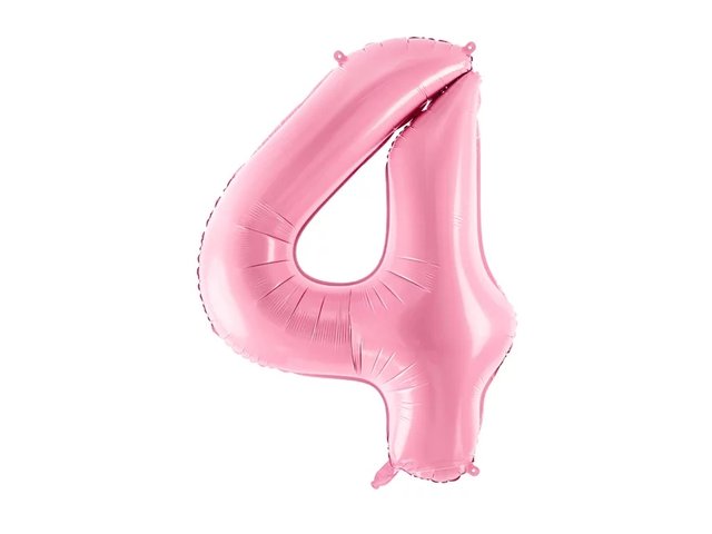 Фольгированная цифра 4 Розовая Partydeco