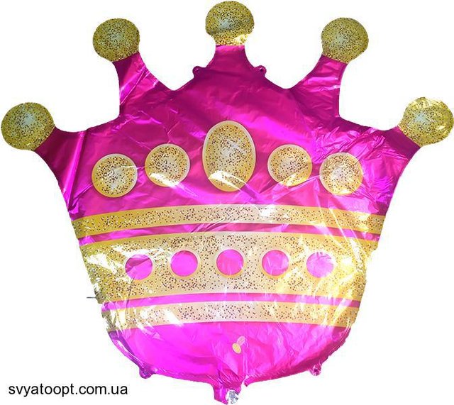 Фольгированная фигура Корона розовая (Китай) (в инд. упаковке)