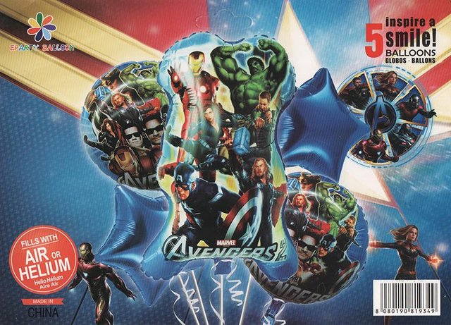 Набор фольгированных шаров Новые Мстители 5 шт (Китай) (в инд. упаковке)