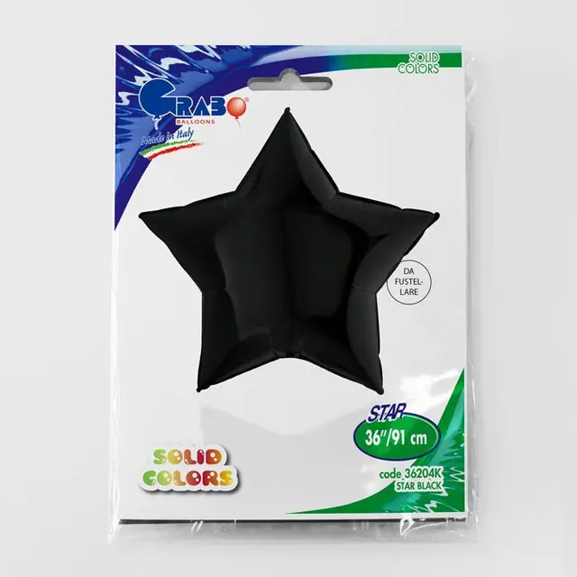 Фольга Звезда 36" Черная в Инд. упаковке (Grabo)