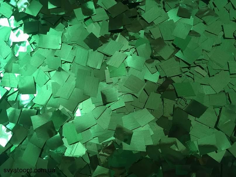 Конфетті квадрат 50 грамм зелений металік