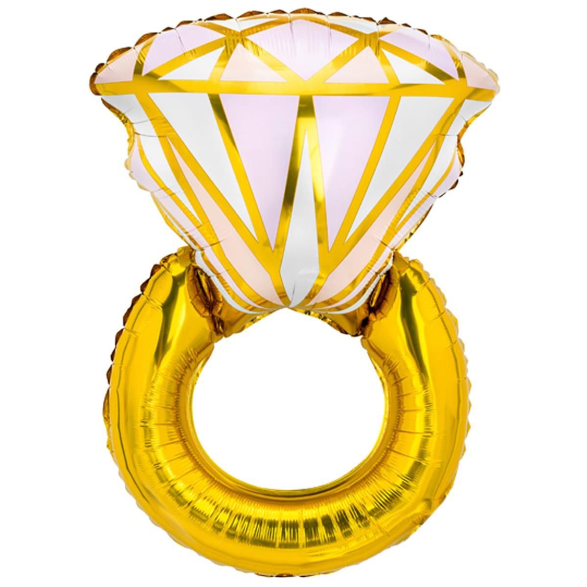 Фольгированная фигура большая Кольцо с бриллиантом (Под воздух) Party deco