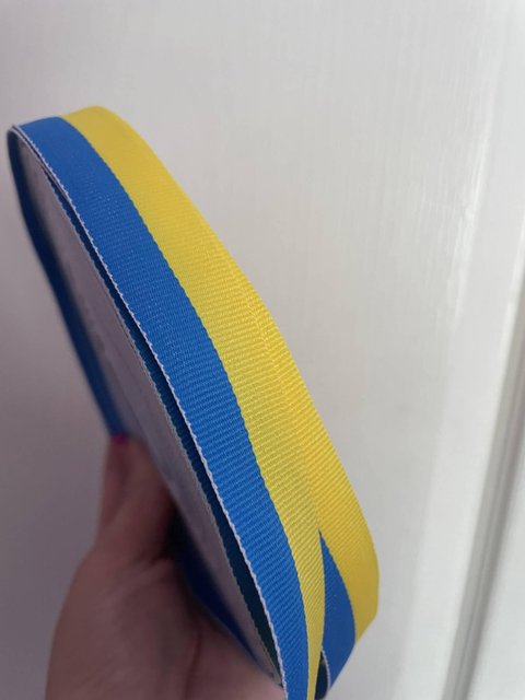 Репсовая лента 2,5 см (Флаг Украины)