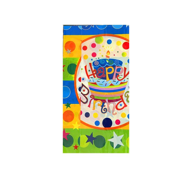 Детская скатерть на стол "HB цветной фон+торт" (110*180)