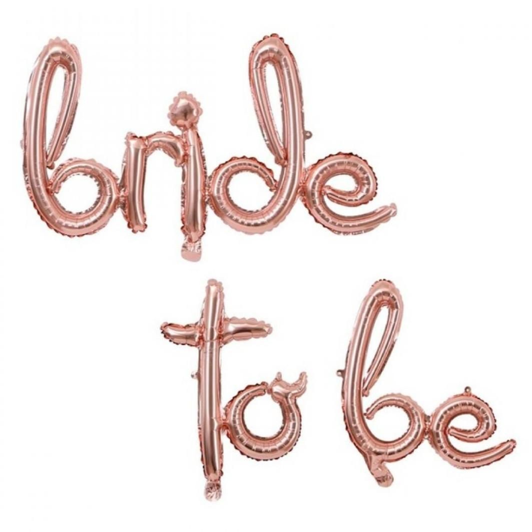 (прописная) Фольгированная надпись "Bride to be" (розовое золото)