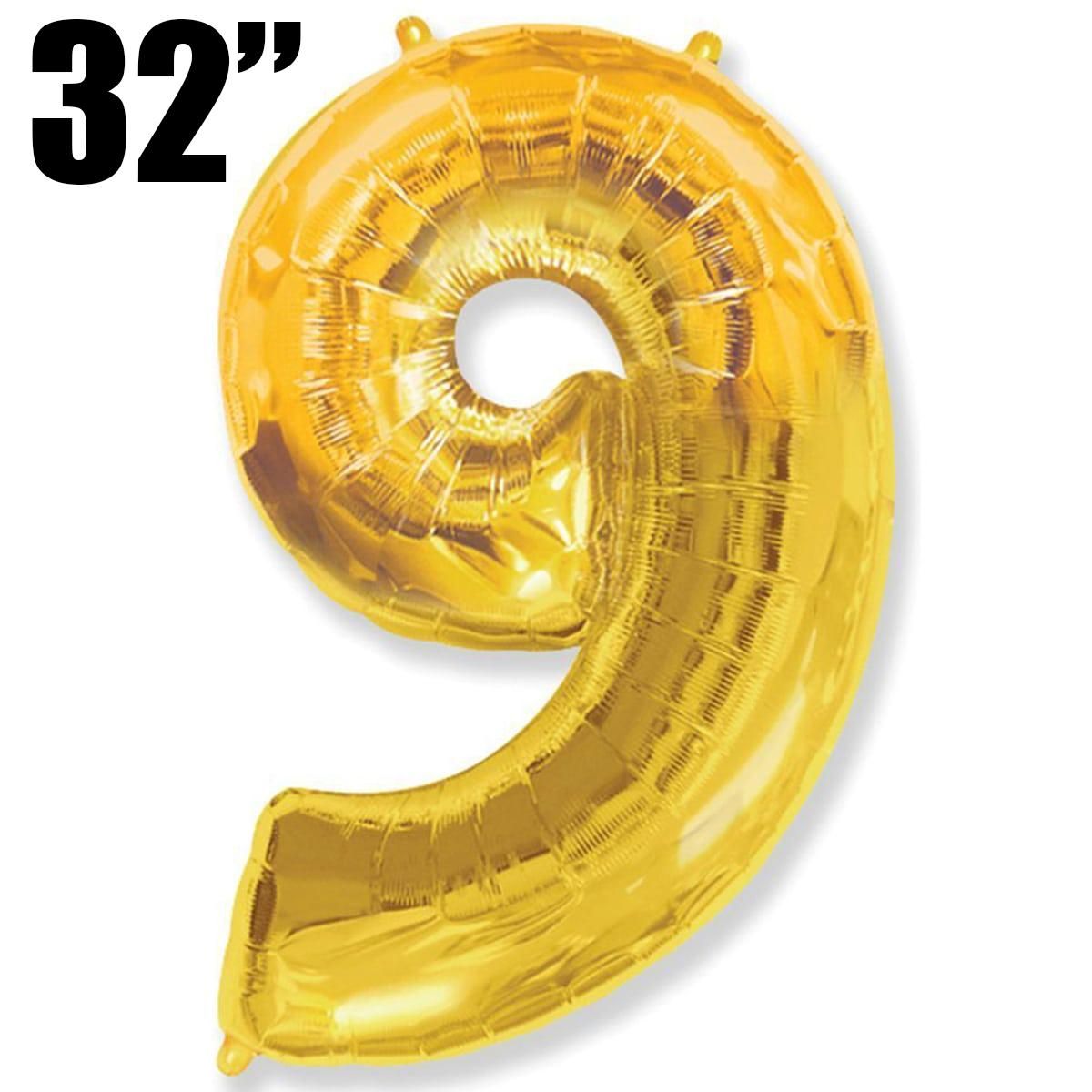 Фольга 32" Gold цифра 9 (Flexmetal)