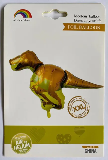 Инд.УПАК. Фольгированная фигура Динозавр желтый XXL (Китай)